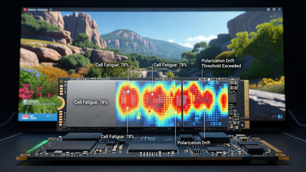 Microscopic view of ferroelectric cell polarization loss after prolonged texture streaming sessions